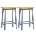thumbnail image 2 of Hassch 25.6" Tall Counter Stools Set of 2, Farmhouse Solid Wood Barstools with Footrests, for Kitchen, Dining Room, Home Pub (Gray Blue), 2 of 7