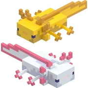 Minecraft Axolotls Action Figures with Portal Piece, 3.25-in Scale Toy Set