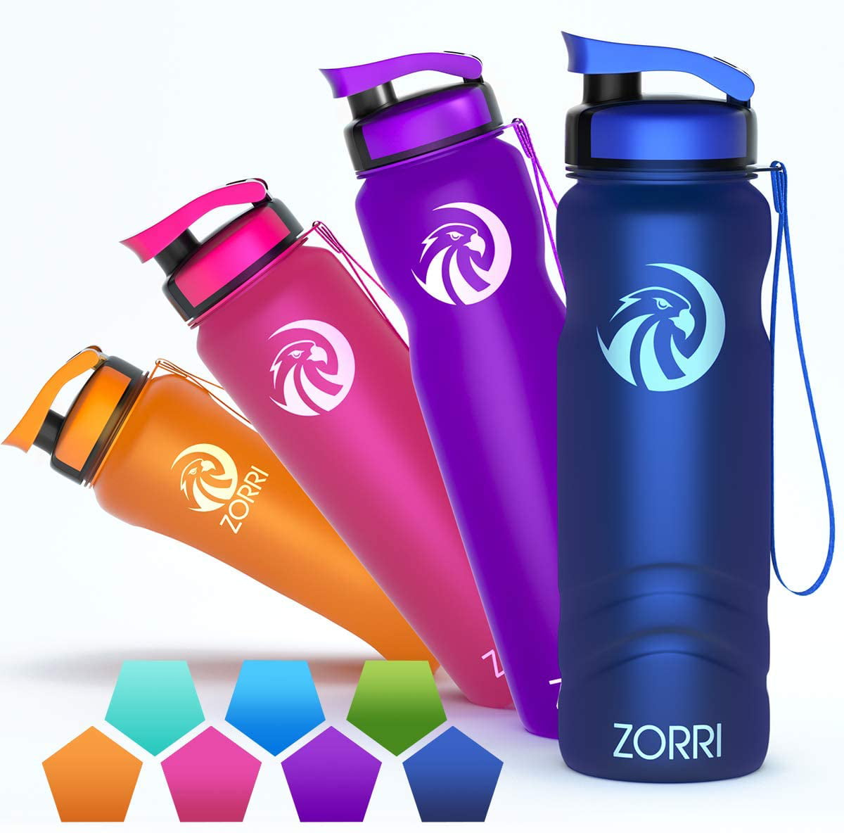 1.2L/1 Liter / 800/ 600ml Eco-Friendly Large Reusable Bottles BPA Free Leak Proof Drinking Bottles With Filter & Flip Top Lid For Gym,Camping,Cycling,Hiking,Yoga,Running Best Sports Water Bottle