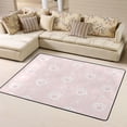 thumbnail image 1 of DouZhe Tapis de Zone Motif Empreintes de Pattes de Chat Rose Mignon Antidérapant Lavable en Machine, Style Tapis Paillasson, 63x48 Pouces, 1 of 6