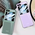 thumbnail image 5 of Dteck for Samsung Galaxy Z Flip 6 Clear Case with Screen Protector, Crystal Clear Hard PC Clear Case, Ultra Slim Non-Yellowing Anti-Scratch Plating Bumper Cover Case for Galaxy Z Flip6 5G 2024,Green, 5 of 5