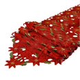 thumbnail image 1 of Red black Camino de mesa de flores para comedor, cocina, cubierta de mesa hecha a mano hueca, fiesta de Navidad, 1 of 5