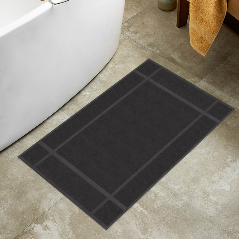 Ample Decor Cotton Bath Mats 6 Pack 24 x 17 inches 1350 GSM - for Bathroom  Floor, Shower - Grey