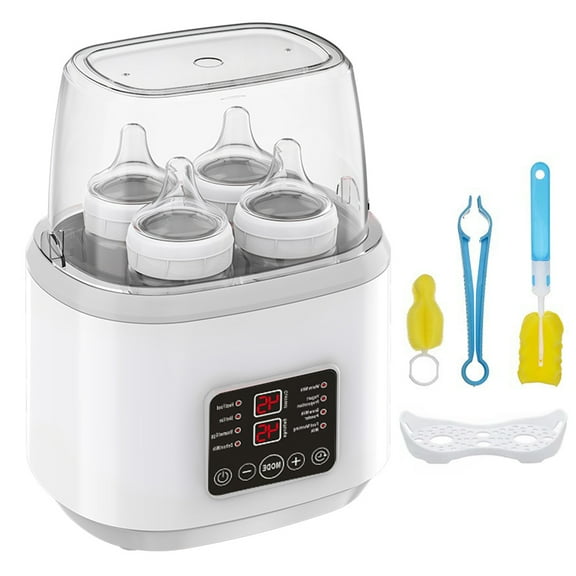 Baby Bottle Warmer, 8-in-1 Fast Milk Warmer with Timer Breastmilk or Formula, Fits 4 Bottles, Accurate Temperature Control, with Defrost, Sterili-zing, Keep, Heat Baby Food Jars Function