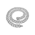 thumbnail image 5 of Cuban Link Chain Iced Out 15MM 18k Silver Plated Simulated Diamond CZ Pave | Choker | Necklace | Silver Tone Hip Hop Bling, 5 of 8