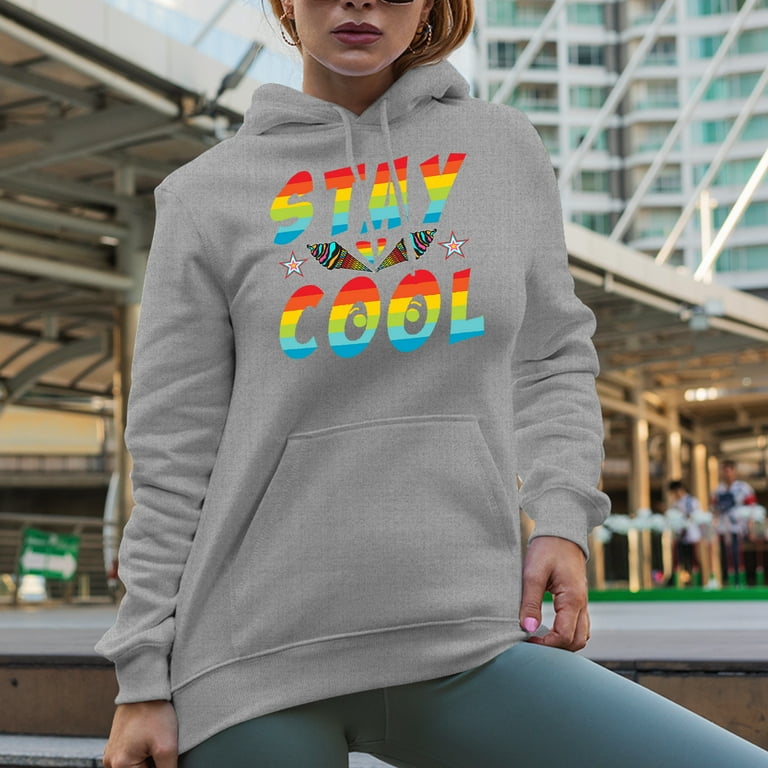 Grey hoodie with rainbow hotsell