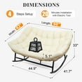 thumbnail image 4 of RADIATA Oversized 2-Person Papasan Rocking Chair with Cushion, Indoor Lounge Seat for Living Room, Bedroom, Study, Beige, 4 of 8