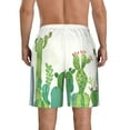 thumbnail image 3 of Kdxio Cartoon Cactus Pattern Mens Casual Shorts - Drawstring Summer Beach Sports Shorts for Men, 3 of 9