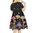 thumbnail image 3 of Yuyamidu Aesthetic Mushroom Princess Dresses for Girls 13-14 Years Old Summer Beach Dresses Novelty Short Sleeve Midi Dress Personalized One-Shoulder Dress for Kids, 3 of 6