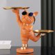 thumbnail image 4 of Escultura animal de resina 2 bandejas de metal Cool Bulldog Dog Ornament Office Home Decor Sywqhk Libre de BPA, 4 of 6
