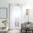 thumbnail image 1 of MARTHA STEWART Paire de Rideaux de Fenêtre à Tige Transparente, 95", Blanc, 1 of 6