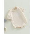 thumbnail image 4 of Bagilaanoe Newborn Baby Boy Rompers Letters Print Short Sleeve Bodysuits 3M 6M 12M 18M 24M Infant Casual One Piece Short Jumpsuit, 4 of 9