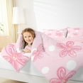 thumbnail image 5 of Feelyou Girly Pink Flower Bedding Comforter Set for Kids, Dreamy Blossoms Floral Twin Comforter Sets, Fashion Cartoon Polkadot Reversible Bedding Set, Super Cozy Room Decor, 2 Pieces, 5 of 9