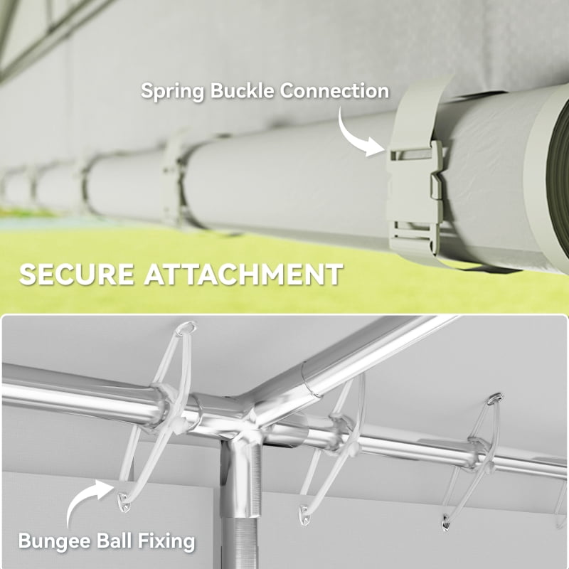 Alvantor Large Outdoor Carport Canopy Tent with Removable Sidewalls & Windows, Heavy Duty Party Shelter 23x39' White