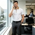 thumbnail image 6 of Fexilor Men's & Big Men’s Pique Polo Shirt Short Sleeve with Quarter-Zip Collar, Sizes S-3XL, 6 of 10