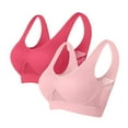 thumbnail image 2 of THDHVS Bras for Women No Underwire,Push Up Bra,2 Pack Women Wireless Everyday Bras Breathable with Light Support for Seamless Comfortable and All Day Wear Hot Pink, 2 of 3