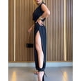 thumbnail image 6 of CHICME Womens Summer One Piece Jumpsuit Sleeveless Dressy Jumpsuits High Slit Casual Overalls for Vacation Evening Wear Black-L, 6 of 9