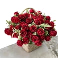 thumbnail image 5 of 12.2" 10-Heads Artificial Austin Rose Bouquet - Blush Pink Silk Fake Roses with Greenery, Faux Floral Arrangement for Wedding, Home Table Centerpieces & Party Decor, 5 of 9