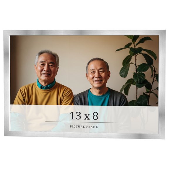 13x8 Frame Silver Real Wood Picture Frame Width 0.75 inches | Interior Frame Depth 0.5 inches |