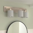 thumbnail image 2 of Vanity Light Fixture - Interior Bathroom Lighting Bar with Modern Milk Glass Shade - Bathroom Lights Over Mirror Fixture for Powder Room - Brushed Nickel, 3 Lights, E26, Bulbs Not Included, 2 of 8
