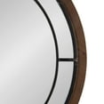 thumbnail image 4 of Kate and Laurel Audubon Modern Wood Framed Wall Mirror, 28 inch Diameter, Rustic Brown, Decorative Farmhouse Round Mirror, 4 of 7