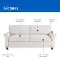 thumbnail image 3 of Mainstays 76" Rolled Arm Sofa, Cream, 3 of 10