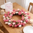 thumbnail image 5 of Fmxomd Spring Wreath 16 Inch Summer Wreaths for Front Door Artificial Flower Wreath with Tulip and Lavender for Indoor Outdoor and Easter, Mother's Day Celebration, 5 of 8