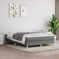 thumbnail image 1 of vidaXL Box Spring Bed with Mattress Dark Grey 152x203 cm Queen Fabric, 1 of 5