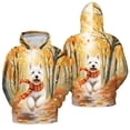 thumbnail image 3 of Welcome Fall West Highland White Terrier Strolling Through the Autumn Maple Forest All Over Print 3D Hoodie Unisex Merch Hoodies Westie Westy Dog Lover - 12012, 3 of 6