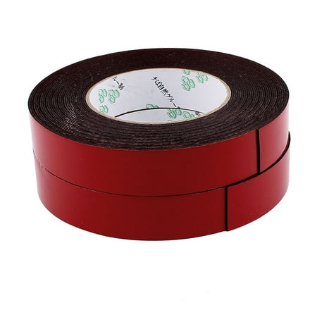 Unique Bargains 2Pcs 25mm x 1mm Double Sided Sponge Tape Adhesive Sticker Shockproof Tape 10M