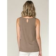 thumbnail image 4 of Made by Johnny Women's Summer Sleeveless Pleated Back Closure Casual Tank Tops L TAUPE, 4 of 6