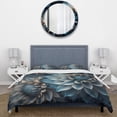 thumbnail image 3 of Designart "Dahlia Flowers in Blue and White Hues II" Floral Dahlia Bedding Covert Set - Dahlia Blue Floral Bed Set With 1 Sham, 3 of 6