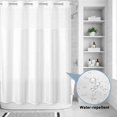 thumbnail image 2 of No Hook Shower Curtain, Pure White Shower Curtains for Bathroom with See Through Top Window, Simple Solid Color Waterproof & Washable Bath Curtain 60"x72", 2 of 9