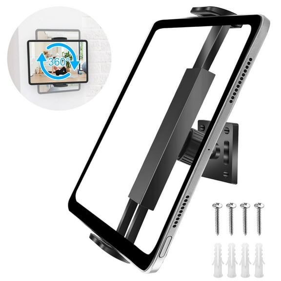 TSV Tablet Wall Mount Holder, 360° Adjustable Phone Stand, Fit for iPad, iPhone, 4.7-13" Devices
