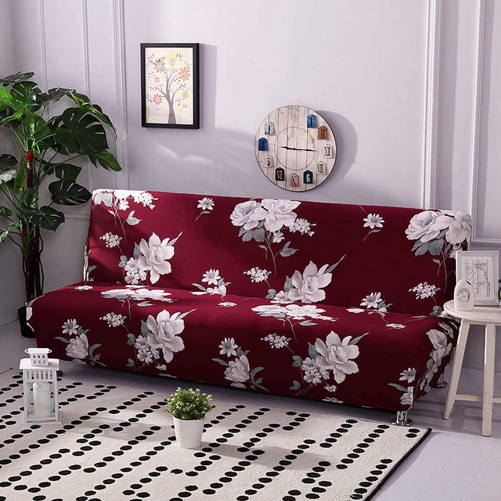 Gadotor Stretch Printed Armless Sofa Bed Slipcover Futon Couch Cover