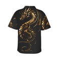 thumbnail image 3 of Goofa Golden Dragon Tattoo Art Hawaiian Shirt for Men, Unisex Summer Beach Casual Short Sleeve Button Down Shirts,Aloha Tropical Floral print shirt-Medium, 3 of 9