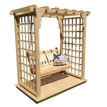 Yellow Pine Lexington Arbor with Deck & Swing