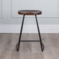 thumbnail image 4 of Saddle Scandinavian Wood Counter Stool w/ Metal Base (Set of 2), 4 of 4
