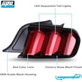 thumbnail image 2 of CPW Tail Lights Euro Style Compatible with 2015-2022 Ford Mustang LED Tail Lights Rear Lamps Sequential Plug & Play (Red Lens), 2 of 9