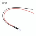 thumbnail image 1 of 10pcs 12v 5mm LED Light emitting Diode Wired Multicolor LED Light Cable 20cm 0.06W(White), 1 of 7