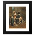 thumbnail image 2 of John Emms 12x14 Black Modern Framed Museum Art Print Titled - Foxhounds at a Kennel Door, 2 of 5