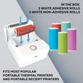 thumbnail image 4 of (2 pack) Core Innovations Primary Color Adhesive Sticker Rolls, Thermal Printer Paper in (5) Primary Colors, (5) 2.18" Adhesive Rolls, 4 of 7