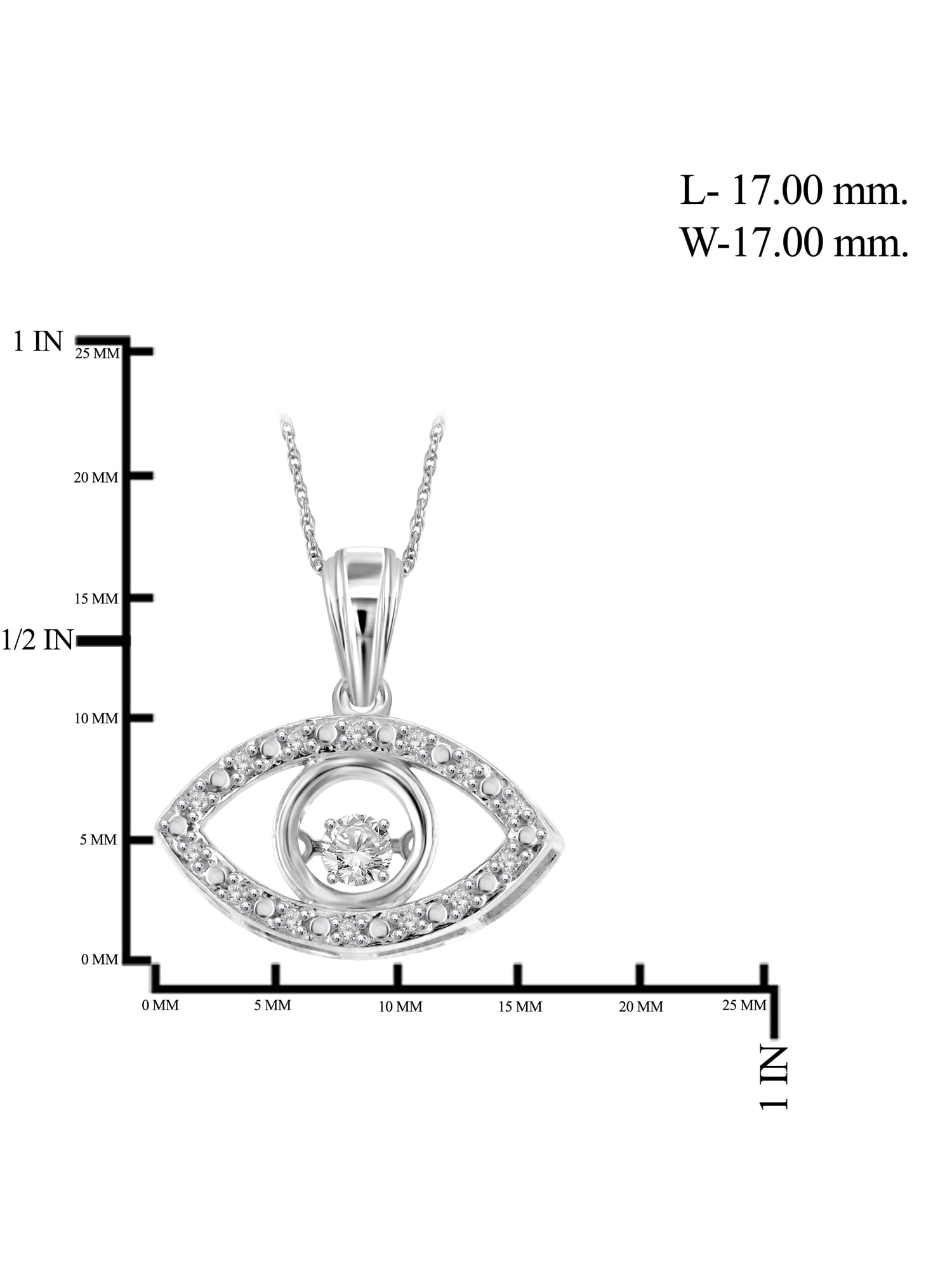 Diamonds in the Sky Diamonds in the Sky Necklace with Dancing White Diamond 1/7 Carat | 0.925 Sterling Silver | Jewelry Pendant Necklaces for Women & 18 inch Rope Chain with Spring Clasp