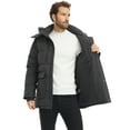 thumbnail image 4 of Wantdo Men's Recycled Puffer Jacket Insulated Winter Coat Quilted Winter Jacket with Removable Hood Dark Gray XL, 4 of 13
