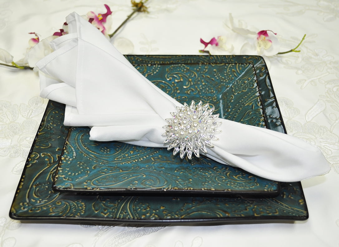 20" x 20" Polyester Napkin Dinner Napkins Wedding Party Linens 10 PCS White 20" x 20" Polyester Napkin Dinner Napkins Wedding Party Linens 10 PCS White
