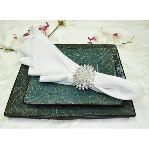 Wedding Linens Inc. (10 pcs) 20" x 20" Polyester Linen Napkins - White