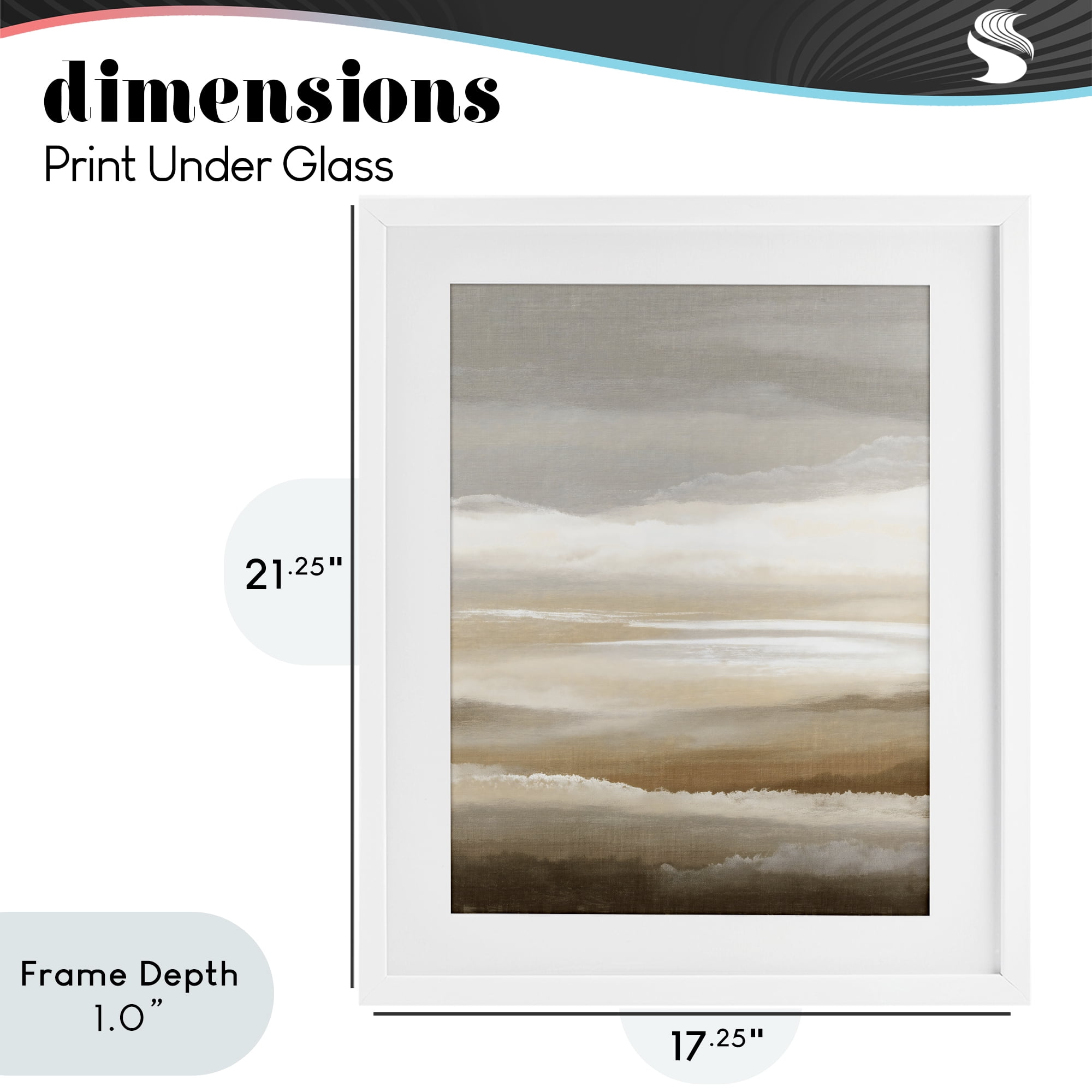 Stupell Industries The Horizon Serene Cloud Layers White Framed Print Under Glass, design by Ink Drop Loft