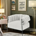 thumbnail image 6 of Modern Accent Chair, Upholstered Corduroy Living Room Chair, Soft Leisure Chair for Bedroom, Comfy Reading Armchair, Beige, 6 of 6
