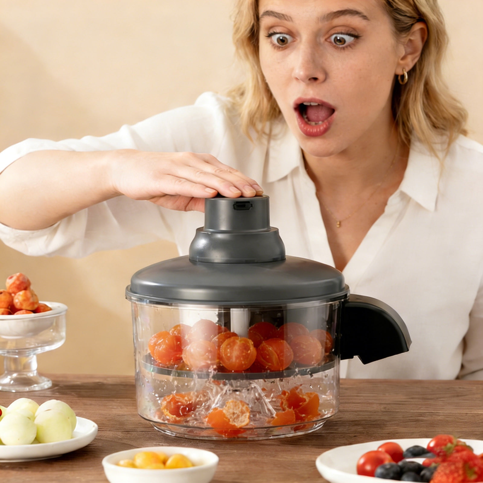 Grape Peeler Hand Crank Removal 2026 Grape Peeling Machine Rechargeable Smart Fruit Peeler Machine Food Grade Device Home Kitchen Garlic Copper Handheld Garlic Chopper Mincer Chopper for Meat Pl8