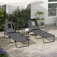 thumbnail image 2 of Outsunny 2PCS Adjustable Outdoor Lounge Chair, Garden Folding Chaise Lounge, 2 of 10